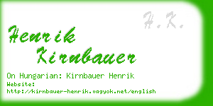 henrik kirnbauer business card